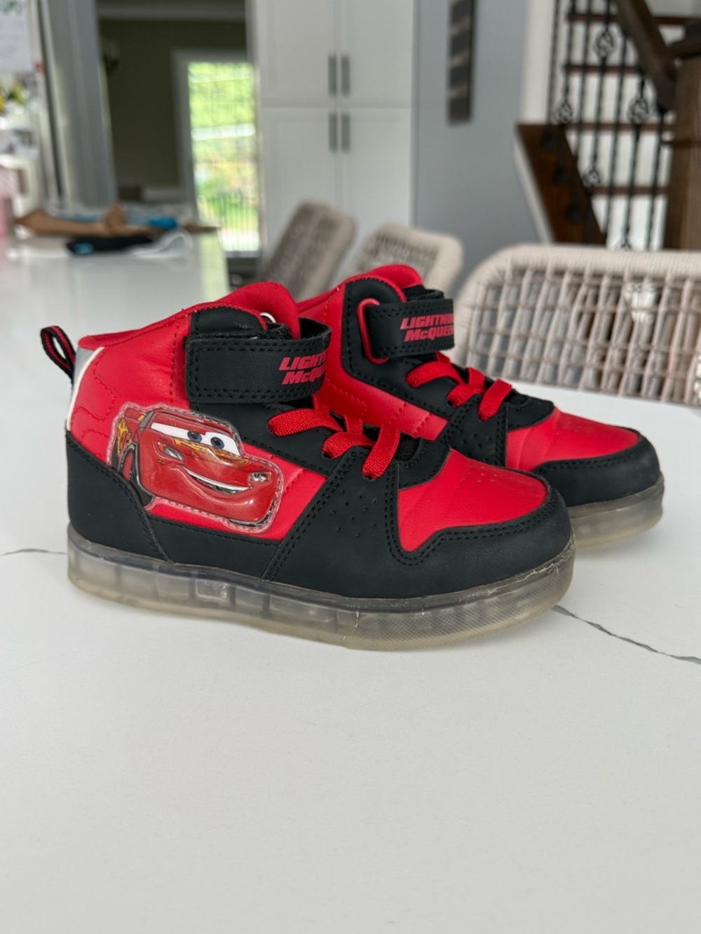 Disney Pixar Cars Lightning Mcqueen High Top Sneakers Boys
